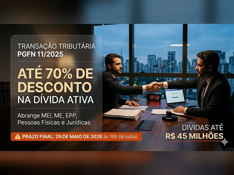 Transação Tributária PGFN: Edital 11/2025 Encerra em 29 de Maio de 2026